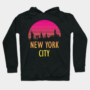 New York City 80s Tropical Sunset Hoodie